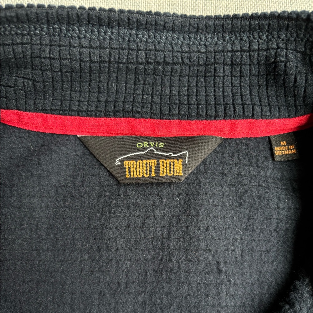 ORVIS TROUT BUM Waffle Fleece 1/4 Zipup Top Men's Size M - Picture 4 of 5